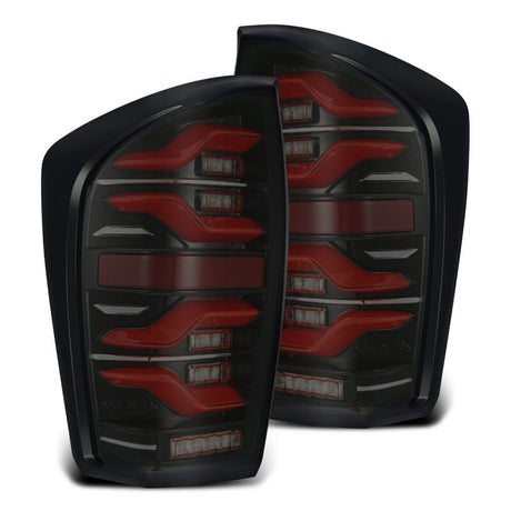 AlphaRex 16-21 Toyota Tacoma LUXX LED Taillights Blk/Red w/Activ Light/Seq Signal AlphaRex Tail Lights  AXOPROS