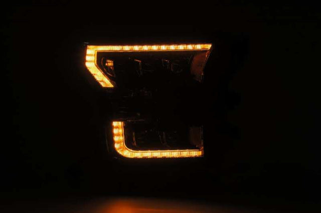 AlphaRex 17-20 Ford Raptor NOVA LED Proj Headlights Plank Style Alpha Black w/Activ Light/Seq Signal AlphaRex Headlights  AXOPROS