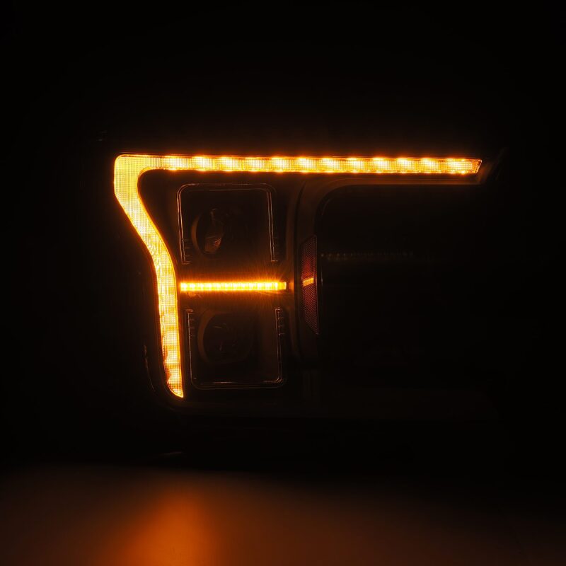 AlphaRex 18-20 Ford F-150 (Req. Conv F150 w/LED) LUXX LED Proj HL Alpha-Blk w/Actv Lt Seq Sig SB DRL AlphaRex Headlights  AXOPROS