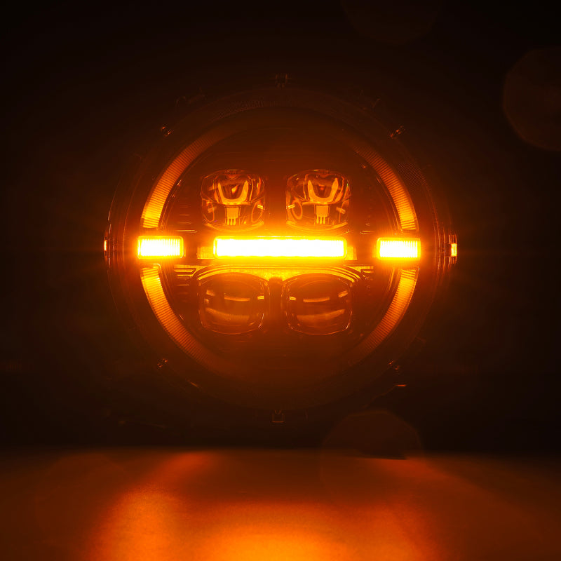 AlphaRex 18-23 Jeep Wrangler JL/Gladiator JT LED Proj Headlights Alpha-Blk w/ Activ Light/Seq Signal AlphaRex Headlights  AXOPROS