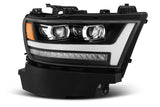 AlphaRex 19-20 Ram 1500HD PRO-Series Proj Headlight Plnk Style Blk w/Activ Light/Seq Signal/Plnk DRL AlphaRex Headlights  AXOPROS