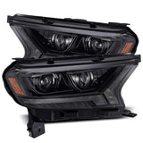 AlphaRex 19-21 Ford Ranger LUXX LED Proj Headlights Plank Style Alpha Black w/Seq Signal/DRL AlphaRex Headlights  AXOPROS