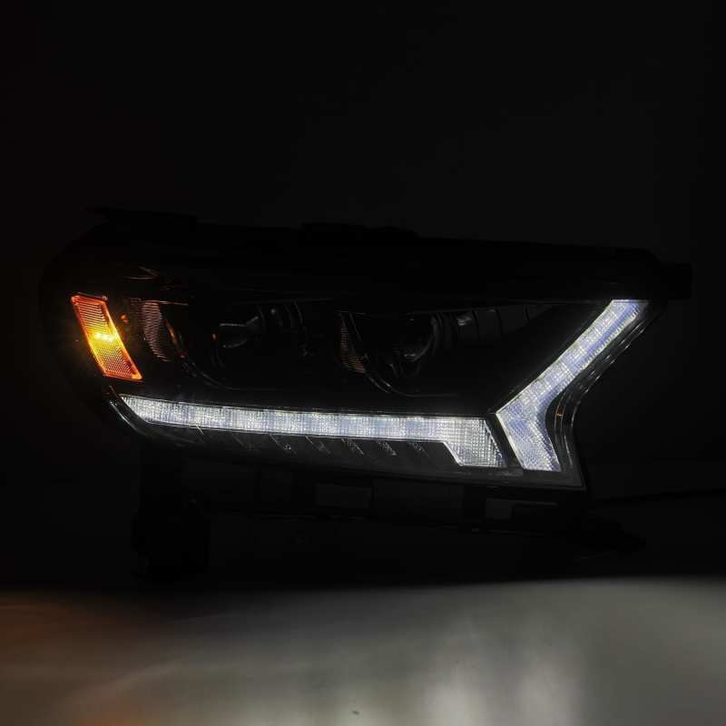AlphaRex 19-21 Ford Ranger LUXX LED Proj Headlights Plank Style Alpha Black w/Seq Signal/DRL AlphaRex Headlights  AXOPROS