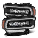 AlphaRex 19-21 Ram 2500 NOVA LED Proj Headlights Plank Style Black w/Activ Light/Seq Signal/DRL AlphaRex Headlights  AXOPROS