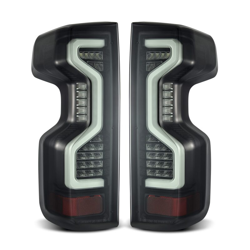 AlphaRex 19-23 Chevrolet Silverado 1500/2500HD/3500HD PRO-Series LED Tail Lights Jet Black AlphaRex Tail Lights  AXOPROS