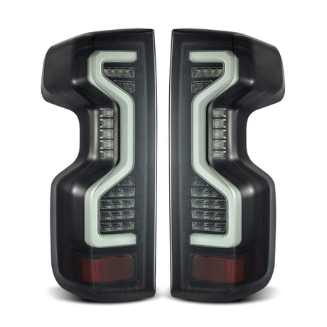 AlphaRex 19-23 Chevrolet Silverado 1500/2500HD/3500HD PRO-Series LED Tail Lights Jet Black AlphaRex Tail Lights  AXOPROS