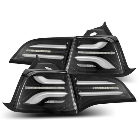 AlphaRex 20-22 Tesla Model Y PRO-Series LED Tail Lights Jet Black w/Seq Sig AlphaRex Tail Lights  AXOPROS