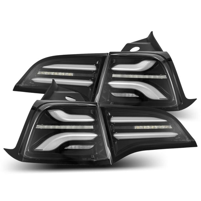 AlphaRex 20-22 Tesla Model Y PRO-Series LED Tail Lights Jet Black w/Seq Sig AlphaRex Tail Lights  AXOPROS