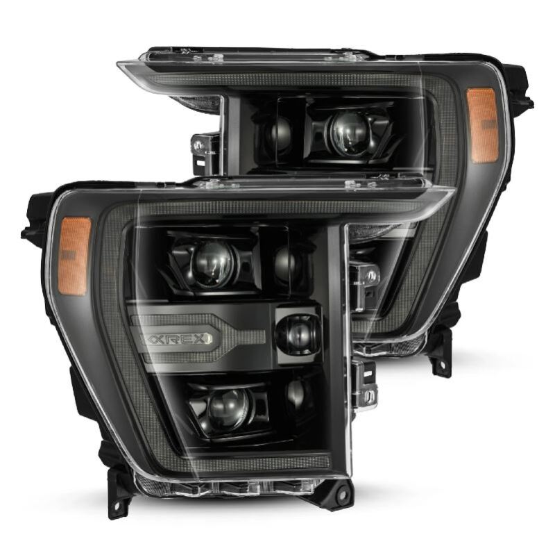 AlphaRex 21-22 Ford F150 Luxx-Series Projector Headlights Alpha-Black w/Activ Light/Seq Signal AlphaRex Headlights  AXOPROS