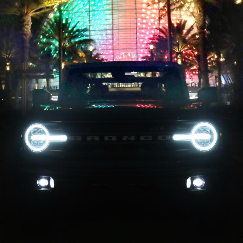 AlphaRex 21-23 Ford Bronco NOVA LED Projector Headlights Black AlphaRex Headlights  AXOPROS