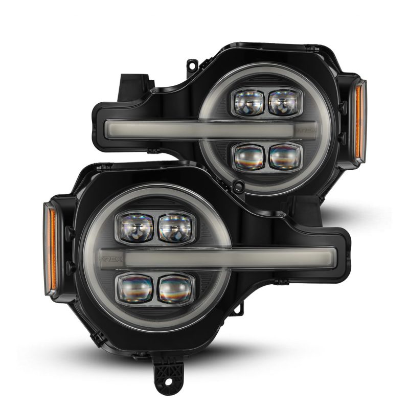 AlphaRex 21-23 Ford Bronco NOVA LED Projector Headlights Black AlphaRex Headlights  AXOPROS