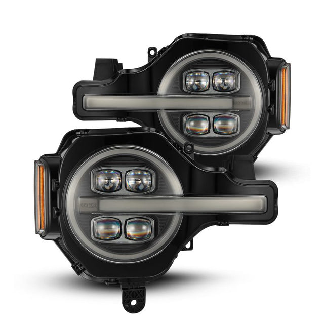 AlphaRex 21-23 Ford Bronco NOVA LED Projector Headlights Black AlphaRex Headlights  AXOPROS