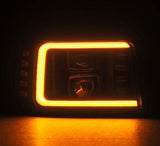 AlphaRex 92-96 Ford F-Series/Bronco LUXX-Series Proj Headlights Blk w/Actv Light SeqSig & SBDRL AlphaRex Headlights  AXOPROS