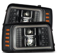 AlphaRex 92-96 Ford F-Series/Bronco LUXX-Series Proj Headlights Blk w/Actv Light SeqSig & SBDRL AlphaRex Headlights  AXOPROS