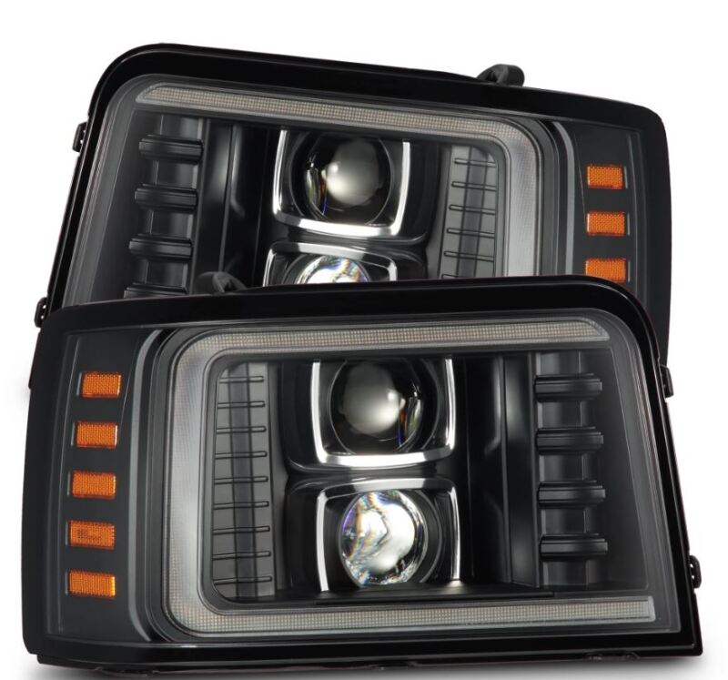 AlphaRex 92-96 Ford F-Series/Bronco LUXX-Series Proj Headlights Blk w/Actv Light SeqSig & SBDRL AlphaRex Headlights  AXOPROS