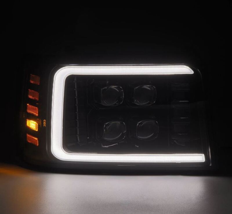 AlphaRex 92-96 Ford F-Series/Bronco NOVA-Series LED Proj Headlight Alpha-Bk w/Actv Light SS & SBDRL AlphaRex Headlights  AXOPROS