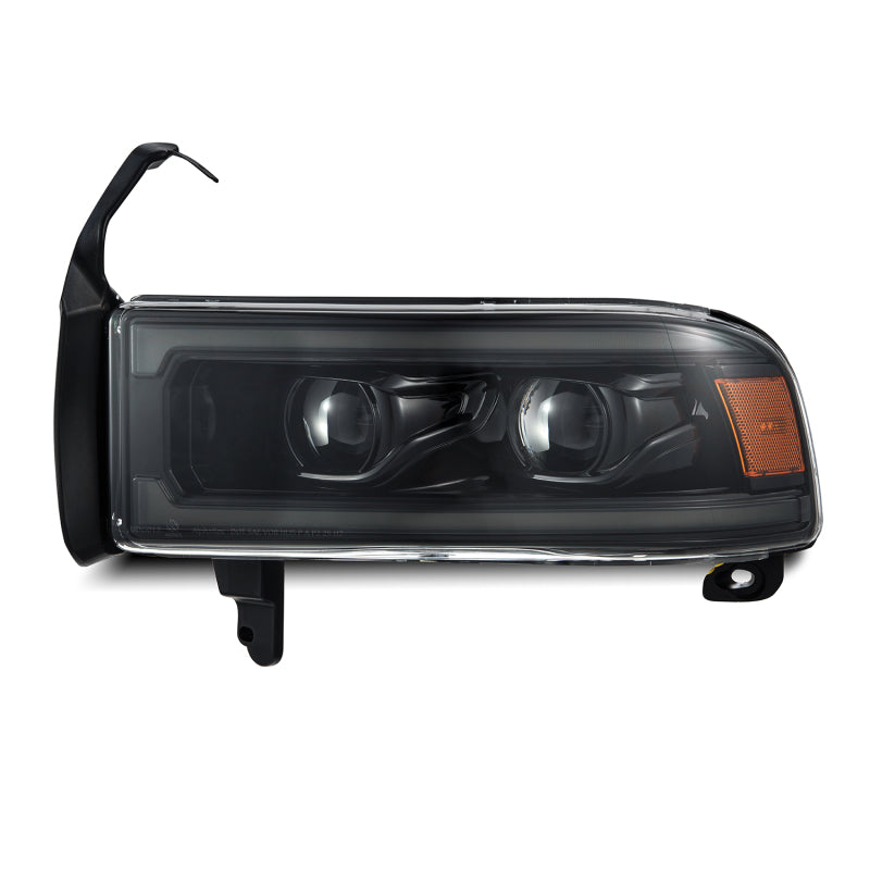 AlphaRex 94-01 RAM 1500 LUXX LED Proj Headlights Alpha-Blk w/Activ Light/Seq Signal/SB DRL AlphaRex Headlights  AXOPROS