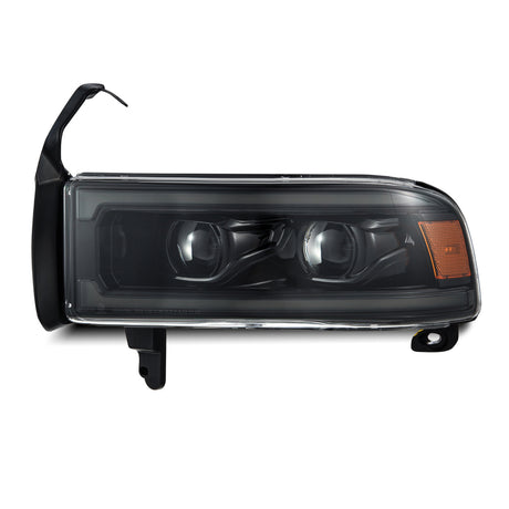 AlphaRex 94-01 RAM 1500 LUXX LED Proj Headlights Alpha-Blk w/Activ Light/Seq Signal/SB DRL AlphaRex Headlights  AXOPROS