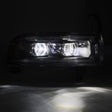 AlphaRex 94-01 RAM 1500 LUXX LED Proj Headlights Blk w/Activ Light/Seq Signal/SB DRL AlphaRex Headlights  AXOPROS