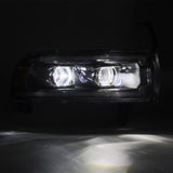 AlphaRex 94-01 RAM 1500 LUXX LED Proj Headlights Blk w/Activ Light/Seq Signal/SB DRL AlphaRex Headlights  AXOPROS