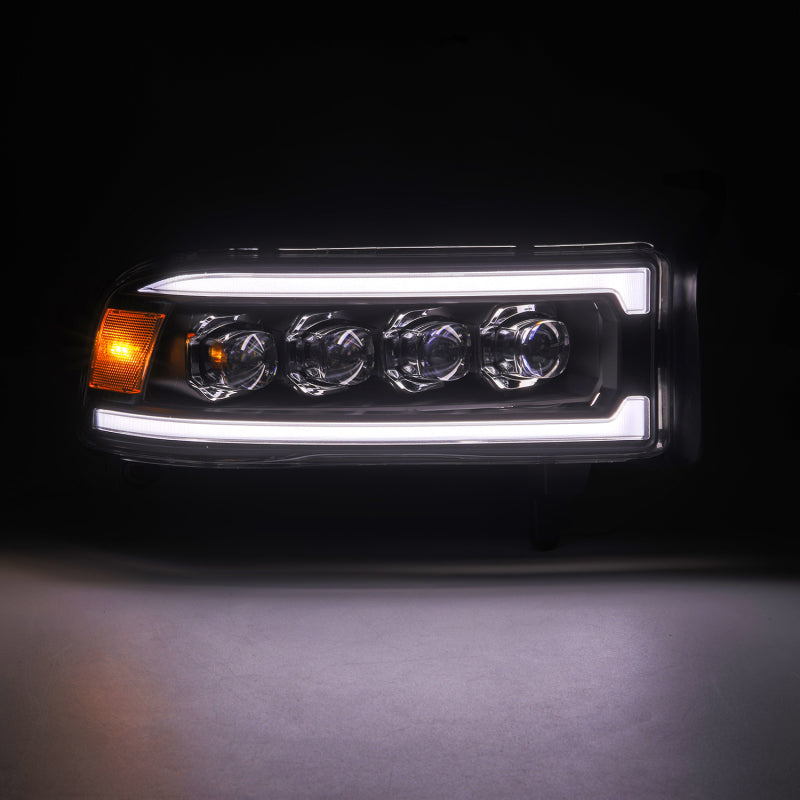 AlphaRex 94-01 RAM 1500 NOVA LED Proj Headlights Blk w/Activ Light/Seq Signal/SB DRL AlphaRex Headlights  AXOPROS