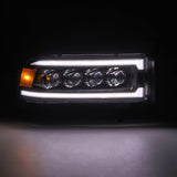 AlphaRex 94-01 RAM 1500 NOVA LED Proj Headlights Blk w/Activ Light/Seq Signal/SB DRL AlphaRex Headlights  AXOPROS
