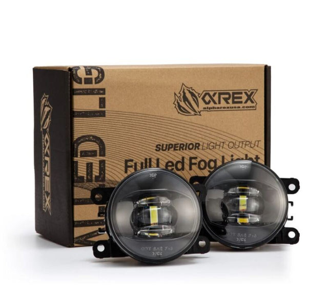 AlphaRex Universal Acura/Ford/Honda/Subaru/Nissan DoubleTap Dual Color LED Proj Fog Lights - Wt/Ambr AlphaRex Fog Lights  AXOPROS