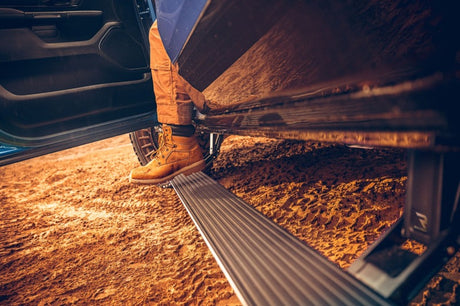 AMP Research 2025 RAM 1500 (Gas ONLY) PowerStep Plug & Play - Black AMP Research Running Boards  AXOPROS