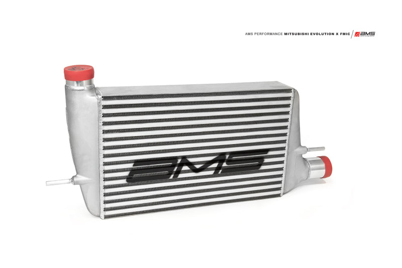AMS Performance 08-15 Mitsubishi EVO X Front Mount Intercooler w/Modular Cast End Tanks & Logo AMS Intercoolers  AXOPROS