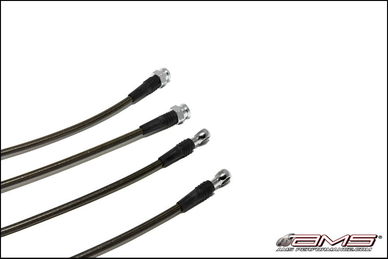 AMS Performance 08-15 Mitsubishi EVO X Stainless Steel Brake Lines (4 Lines) AMS Brake Line Kits  AXOPROS