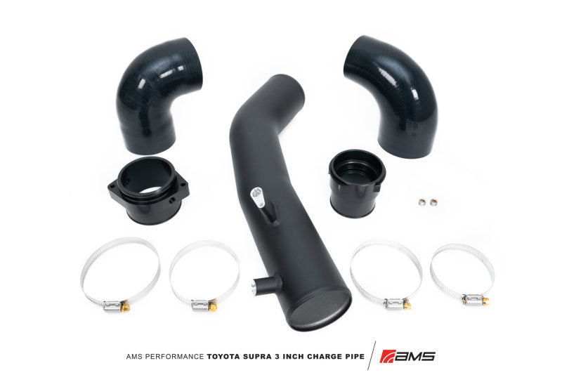AMS Performance 2020+ Toyota Supra A90 Aluminum 3in Charge Pipe Kit AMS Turbo Upgrade Components  AXOPROS
