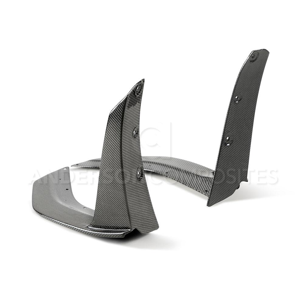 Anderson Composites AC-FBC20FDMU500 Carbon Fiber Front Splitter Wickers For 2020-2021 Ford Mustang Shelby GT500 Anderson Composites Spoiler Trim Kit  AXOPROS
