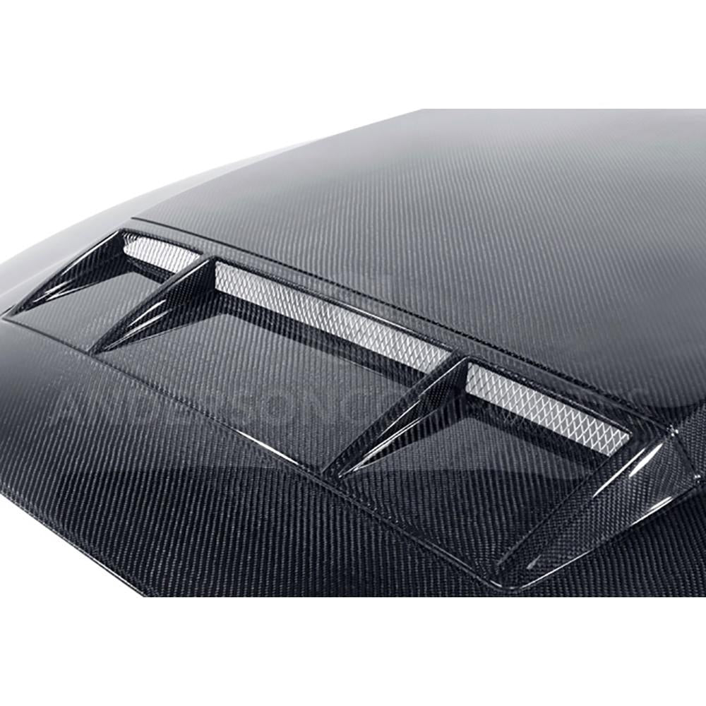Anderson Composites AC-HD1011FDMU-TS Type-TS Ram Air Carbon Fiber Hood For 2010-2014 Shelby GT500 And 2013-2014 Ford Mustang Anderson Composites Hood  AXOPROS