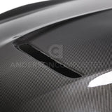 Anderson Composites AC-HD15FDMU350-OE-DS Double Sided Carbon Fiber Hood For 2015-2020 Ford Mustang Shelby GT350 & GT350R Anderson Composites Hood  AXOPROS