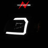 ANZO 00-04 Toyota Tundra (Fits Reg/Acc Cab Only) Crystal Headlights w/Light Bar Black w/Corner Light ANZO Headlights  AXOPROS