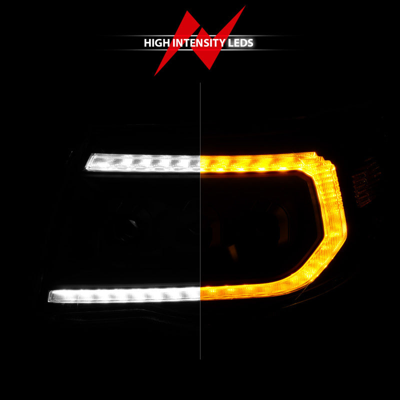 ANZO 05-11 Toyota Tacoma Full LED Proj Headlights White DRL/Init/SeqSig Black - Pair ANZO Headlights  AXOPROS