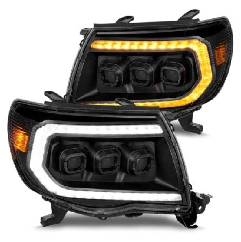 ANZO 05-11 Toyota Tacoma Full LED Proj Headlights White DRL/Init/SeqSig Black - Pair ANZO Headlights  AXOPROS