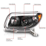 ANZO 06-09 Toyota 4 Runner Projector Headlights Plank Style - Black ANZO Headlights  AXOPROS