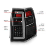 ANZO 07-17 Ford Expedition LED Taillights w/ Light Bar Black Housing Clear Lens ANZO Tail Lights  AXOPROS