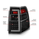 ANZO 07-17 Ford Expedition LED Taillights w/ Light Bar Black Housing Clear Lens ANZO Tail Lights  AXOPROS