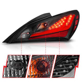 ANZO 10-13 Hyundai Genesis 2DR LED Taillights Smoke ANZO Tail Lights  AXOPROS
