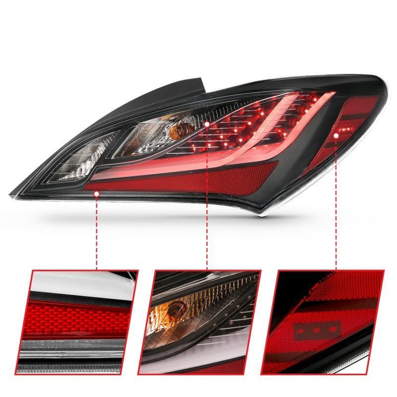 ANZO 10-13 Hyundai Genesis 2DR LED Taillights Smoke ANZO Tail Lights  AXOPROS