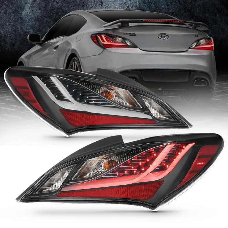 ANZO 10-13 Hyundai Genesis 2DR LED Taillights Smoke ANZO Tail Lights  AXOPROS