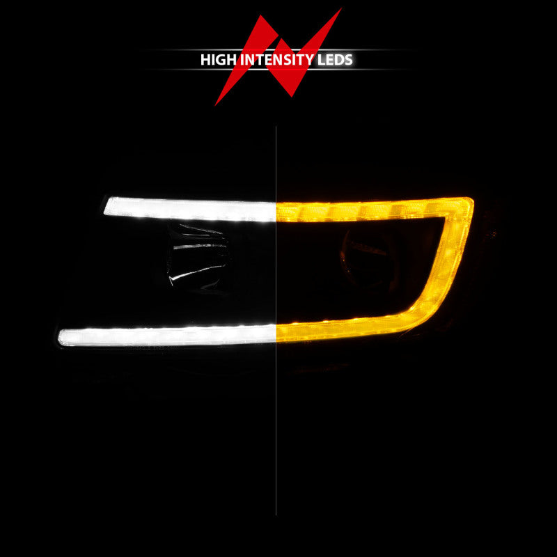 ANZO 11-13 Jeep Grand Cherokee (Factory Halogen Only) Projector Headlights w/Light Bar Swtchbk Black ANZO Headlights  AXOPROS