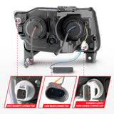 ANZO 11-13 Jeep Grand Cherokee (Factory Halogen Only) Projector Headlights w/Light Bar Swtchbk Black ANZO Headlights  AXOPROS