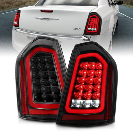 ANZO 11-14 Chrysler 300 LED Taillights Black w/ Sequential ANZO Tail Lights  AXOPROS
