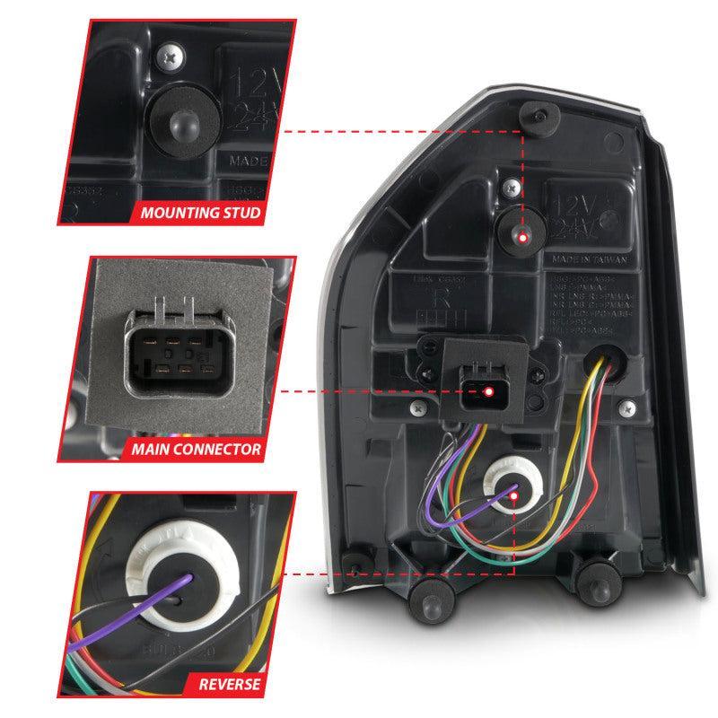 ANZO 11-14 Chrysler 300 LED Taillights Black w/ Sequential ANZO Tail Lights  AXOPROS