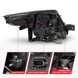 ANZO 11-15 Ford Explorer (w/Factory Halogen HL Only) Projector Headlights w/Light Bar Black Housing ANZO Headlights  AXOPROS