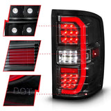 ANZO 14-18 GMC Sierra 1500 Full LED Taillights Black Housing Clear Lens (w/C Light Bars) ANZO Tail Lights  AXOPROS
