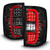 ANZO 14-18 GMC Sierra 1500 Full LED Taillights Black Housing Clear Lens (w/C Light Bars) ANZO Tail Lights  AXOPROS